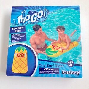 2/$16 NEW H2O GO Surf Buddy Rider Float Pineapple Yellow 31.9”x18.5”x5.1” Age 3+